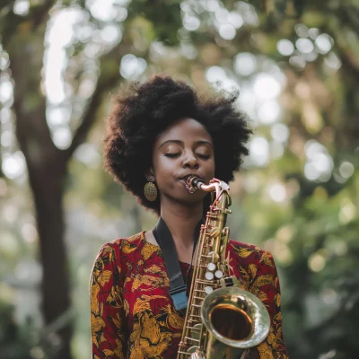 Funky Saxophonist in the Park