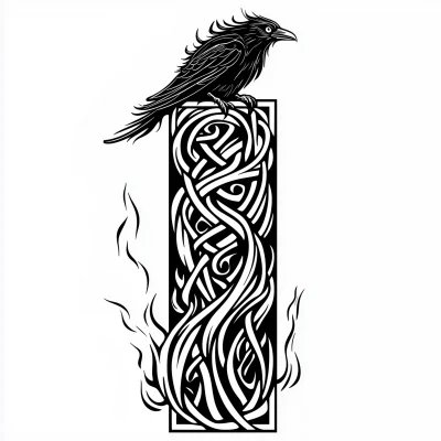 Celtic Knot and Raven
