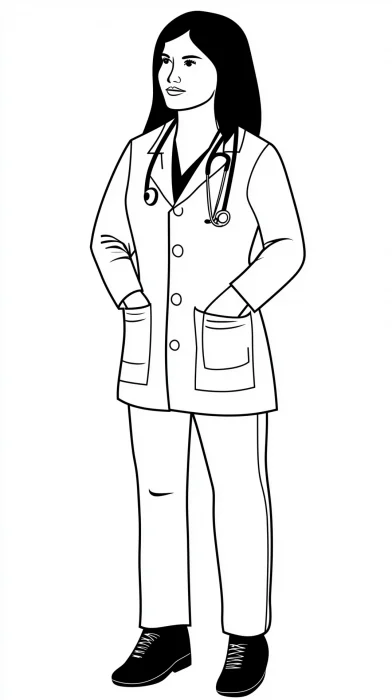 Minimalist Female Doctor Illustration