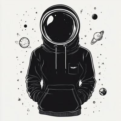 Female Astronaut in Hoodie