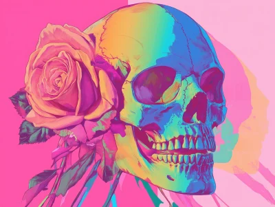 Vaporwave Skull