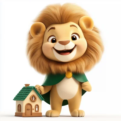 Happy Lion Mascot