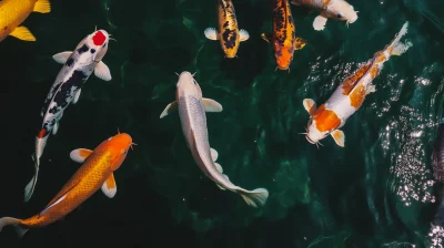 Koi Fish Overhead View