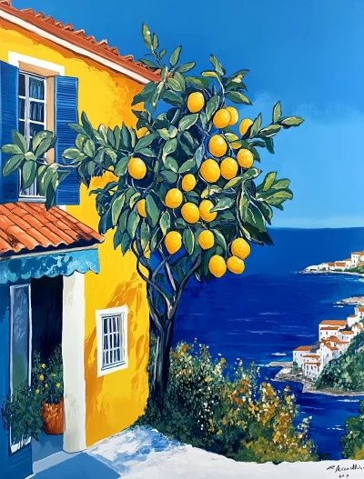 Lemon Tree in Vibrant Colors