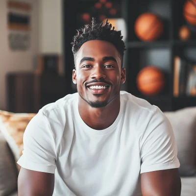 Attractive African American Man Mockup