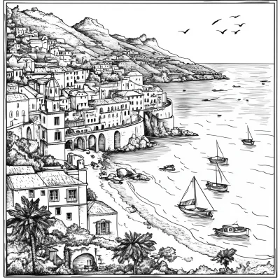 Amalfi Coast Vintage Coloring