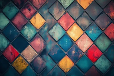 Mosaic of Colored Tiles