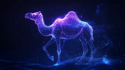 Glowing Camel in Space