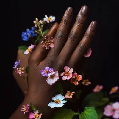 Hands Holding Flowers