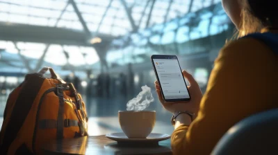 Traveler at Dubai Airport Café