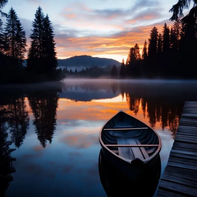 Serene Lakeside Sunrise