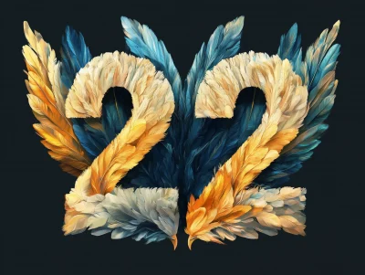 Feathered Number 222 Logo