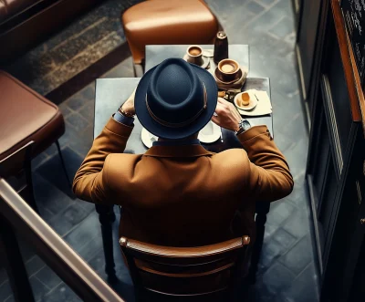 Secret Agent Waiting in Café