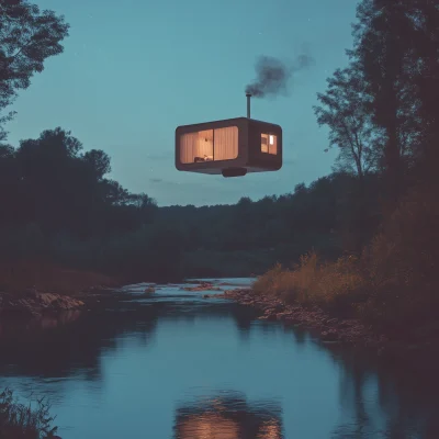 Floating Scandinavian Cabin