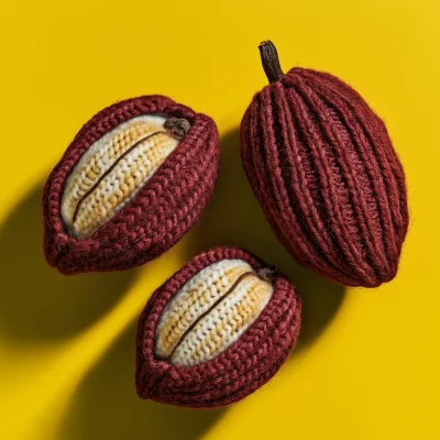 Knitted Cocoa Beans Flat Lay