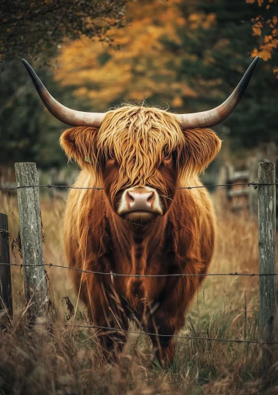 Old Highland Cow in the Field