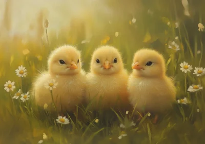 Fluffy Chicks in Spring