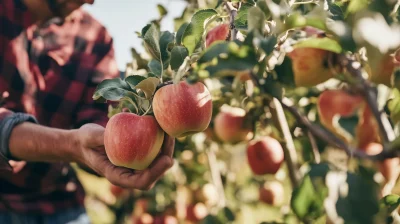 Close Up of Man Picking Apples