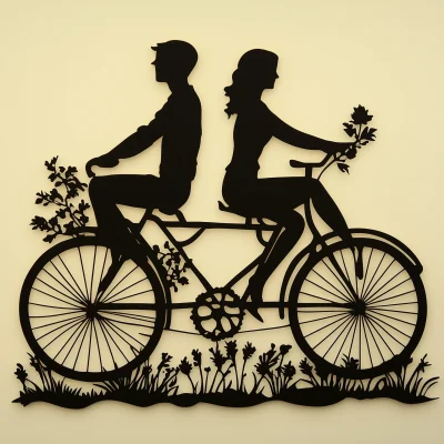 Tandem Bicycle Silhouette