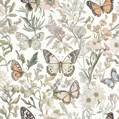 Delicate Butterflies and Flowers