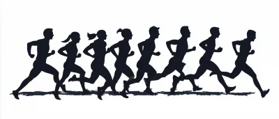 Group of Runners Silhouette