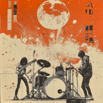 Vintage Japanese Anime Band Poster