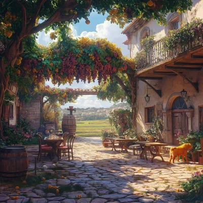 Rural Courtyard Scene