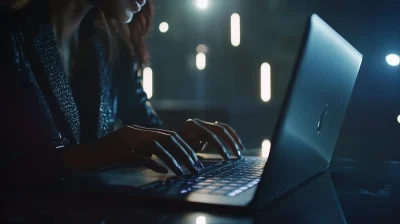 Woman Typing on Laptop