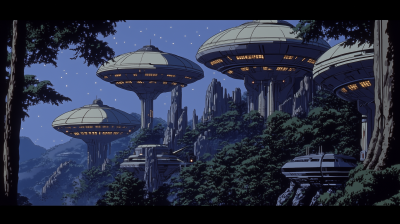 Futuristic Umbrella Forest