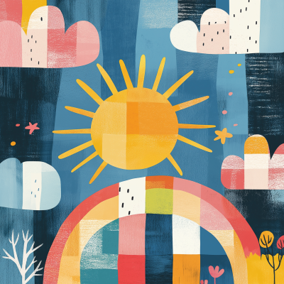 Pastel Patterns with Sun Rays