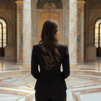 Elegant Lady in Black Abaya