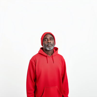 African Man in Red Hoodie