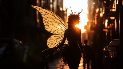Fairy Silhouette in the City