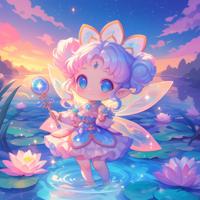 Cute Fairy by the Lake