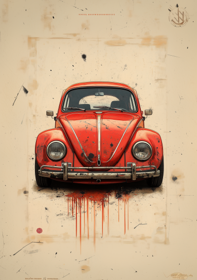 Vintage Volkswagen Beetle Poster