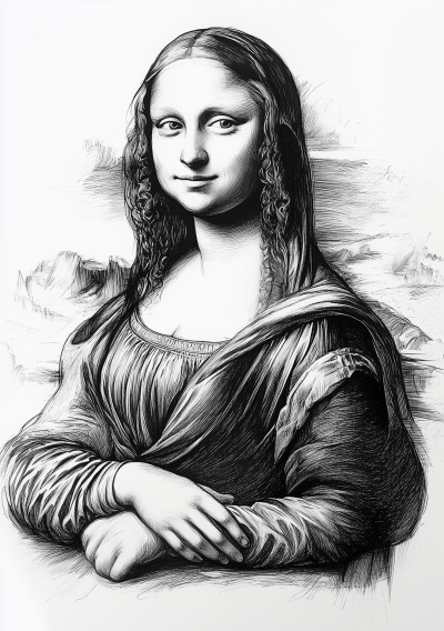 Mona Lisa Ink Portrait
