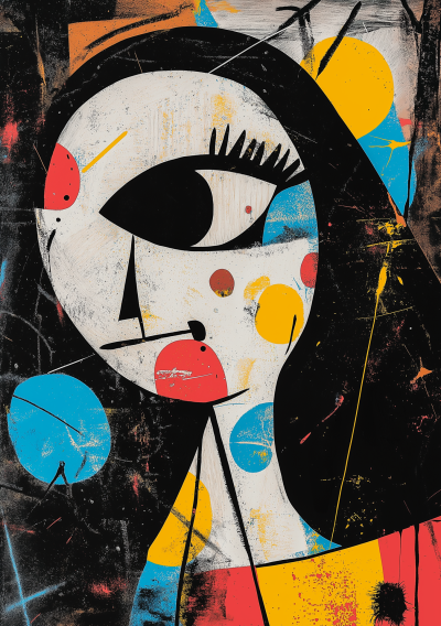 Mona Lisa in Joan Miró Style