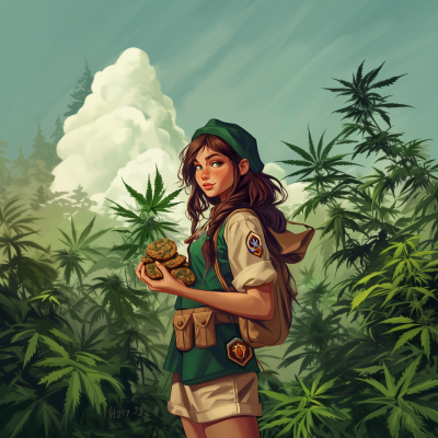Scout Girl with Cookies