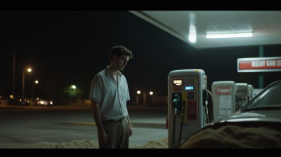 Surreal Gas Station Scene