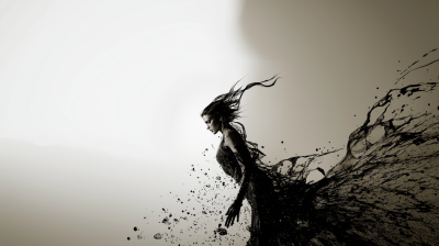 Double Exposure of Female Model