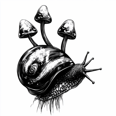 Snail with Mushrooms