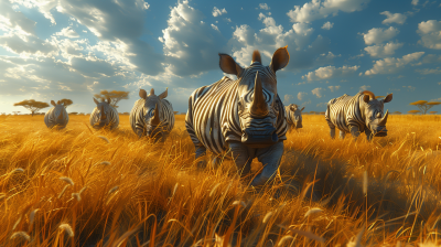 Rhinoceroses and Zebra