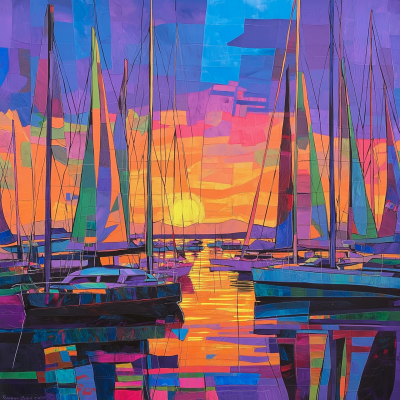 Colorful Sunset Marina