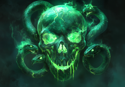 Glowing Green Skull