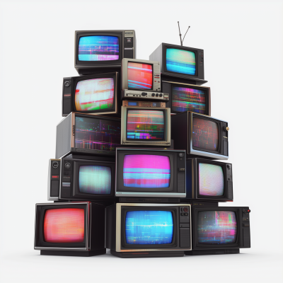 Stacked TVs with Static
