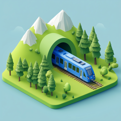 Isometric Train Tunnel