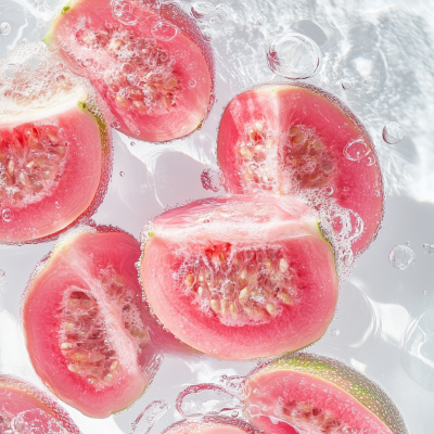 Pink Guava Slices in Water