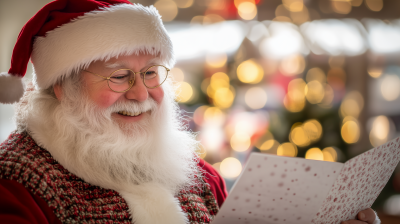 Santa Reading a Letter