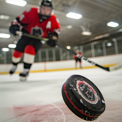 Hockey Puck in Motion