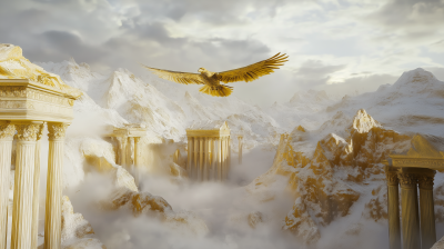 Golden Eagle in Ancient Ruins